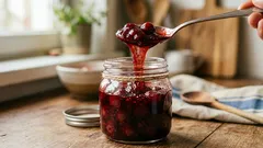 W tym dżemie wiśniowym używa się mniej cukru — a gęstnieje on samoczynnie